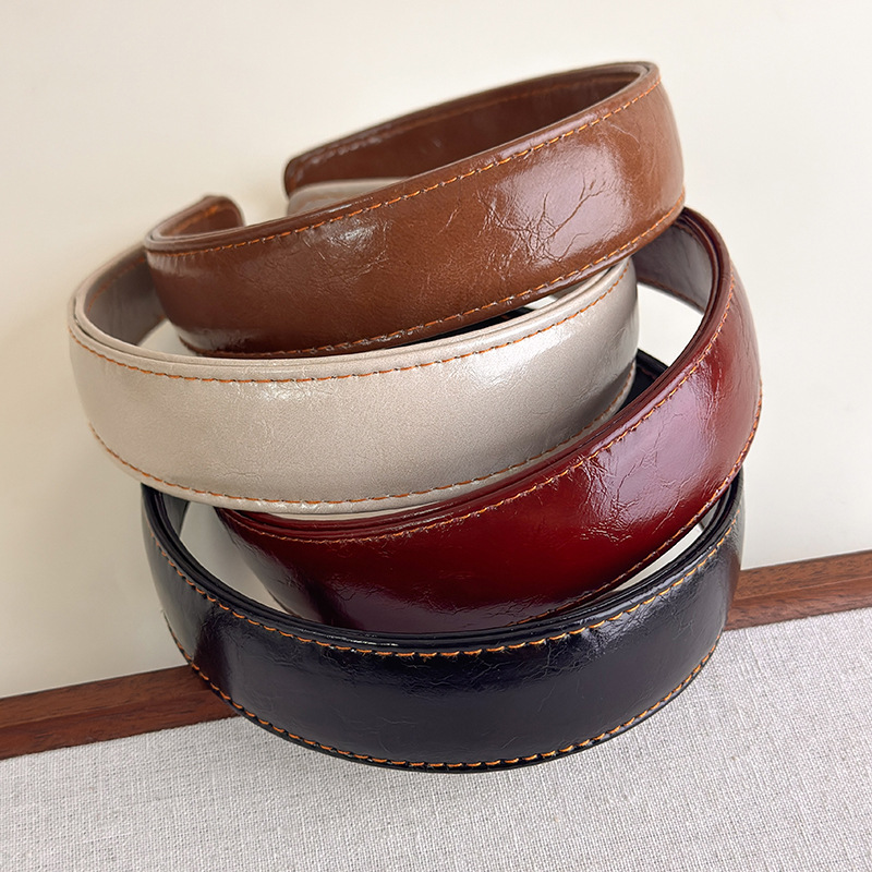 Leatherwork Pony - عصابات رأس جلدية بسيطة بلون الكورية