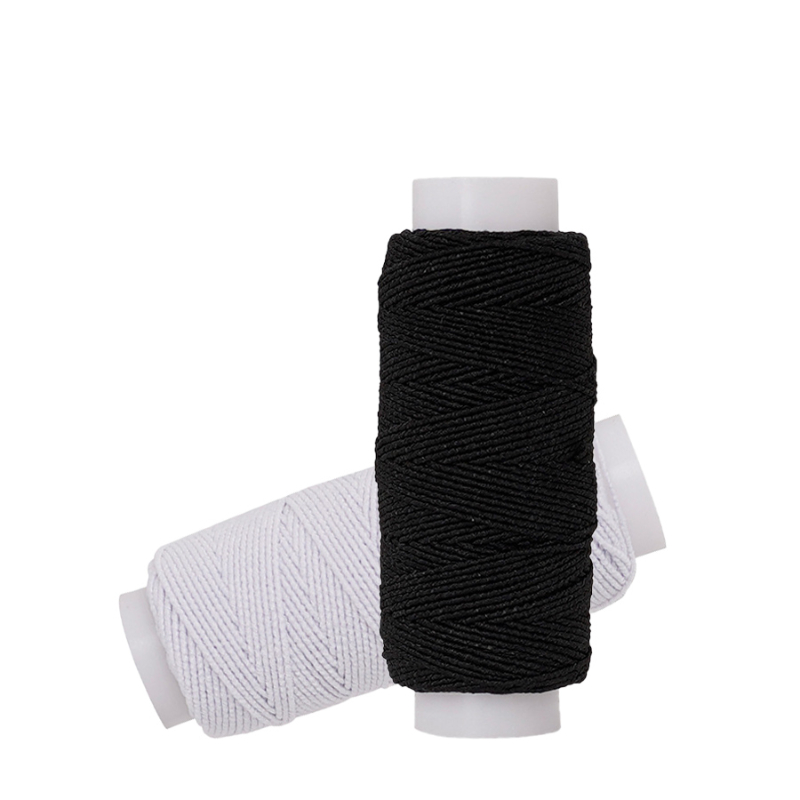Waxed Thread Linen - 20 متر أسود أبيض خيط مرن