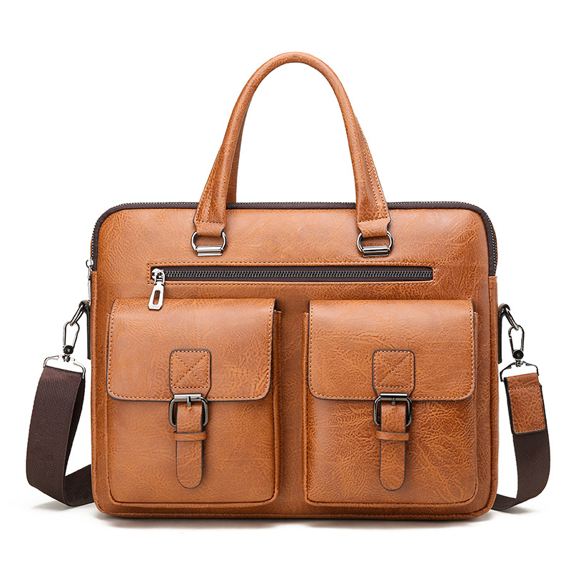 Leather Work Handbag - بو الجلود حقيبة الأعمال للرجال ،
