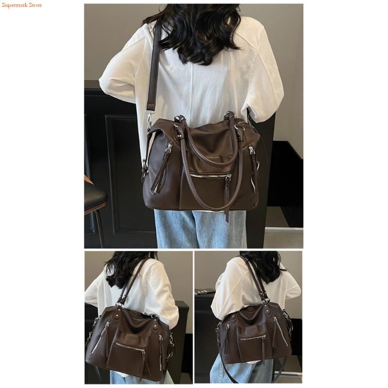Leather Work Duffle Bag - Q5WE حقيبة تحت الإبط متعددة الأغراض