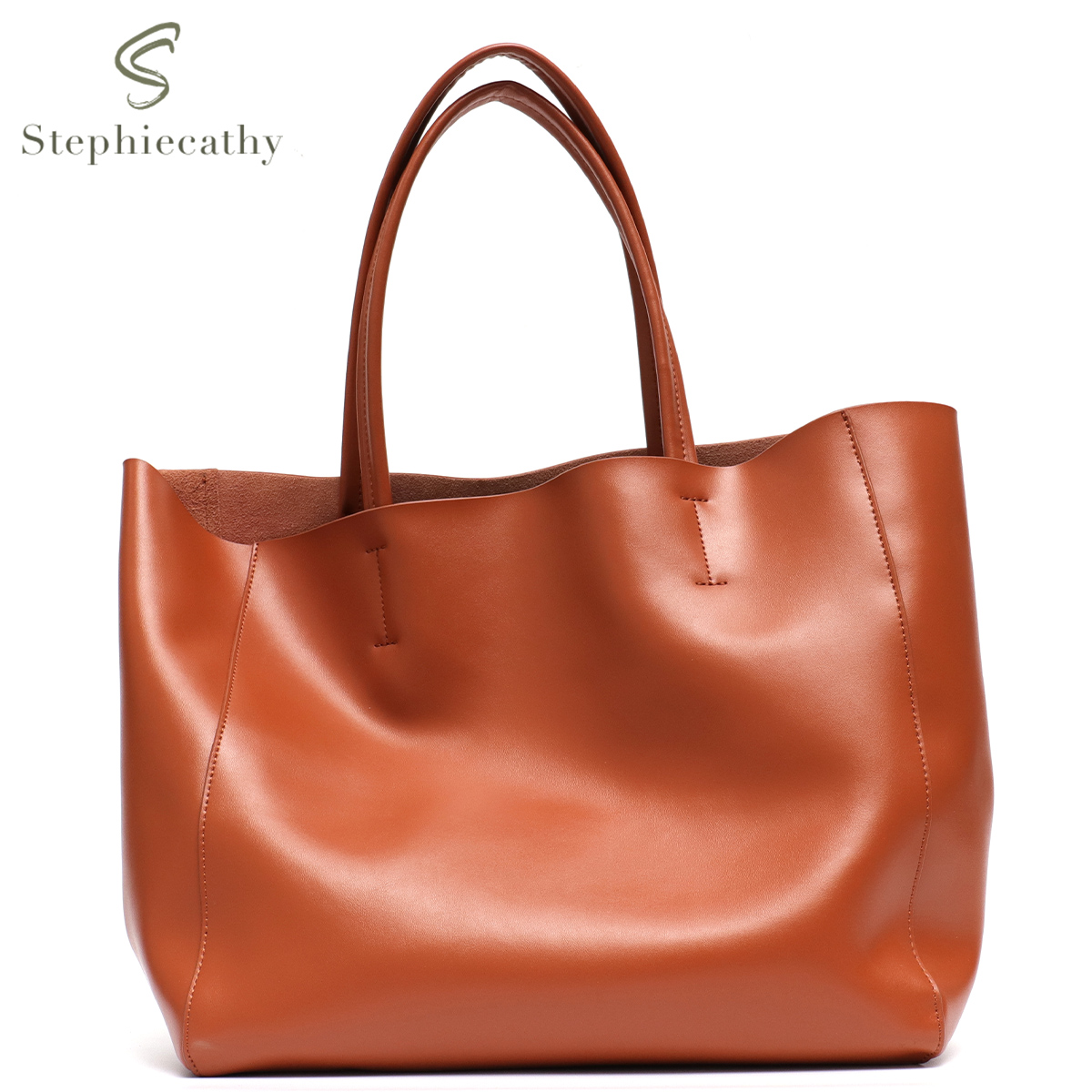 Leather Work Handbag - الحد الأدنى حقيبة حمل كبيرة المرأة