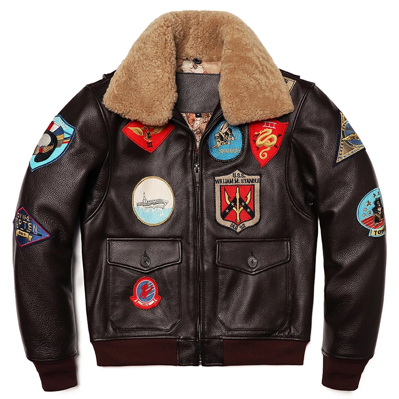 Leather Work Jacket - الملابس العسكرية G1 سترة الطيران سماكة
