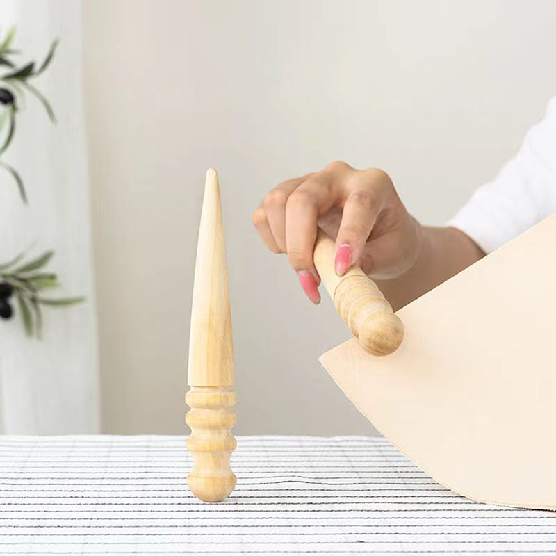Leatherwork Craft - أداة تلميع حواف الجلد الخشبية المستديرة