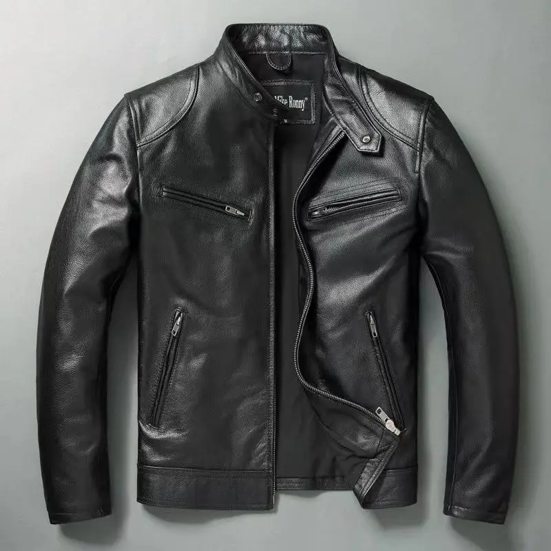 Leather Work Jacket - جاكيت من جلد البقر الأصلي للرجال