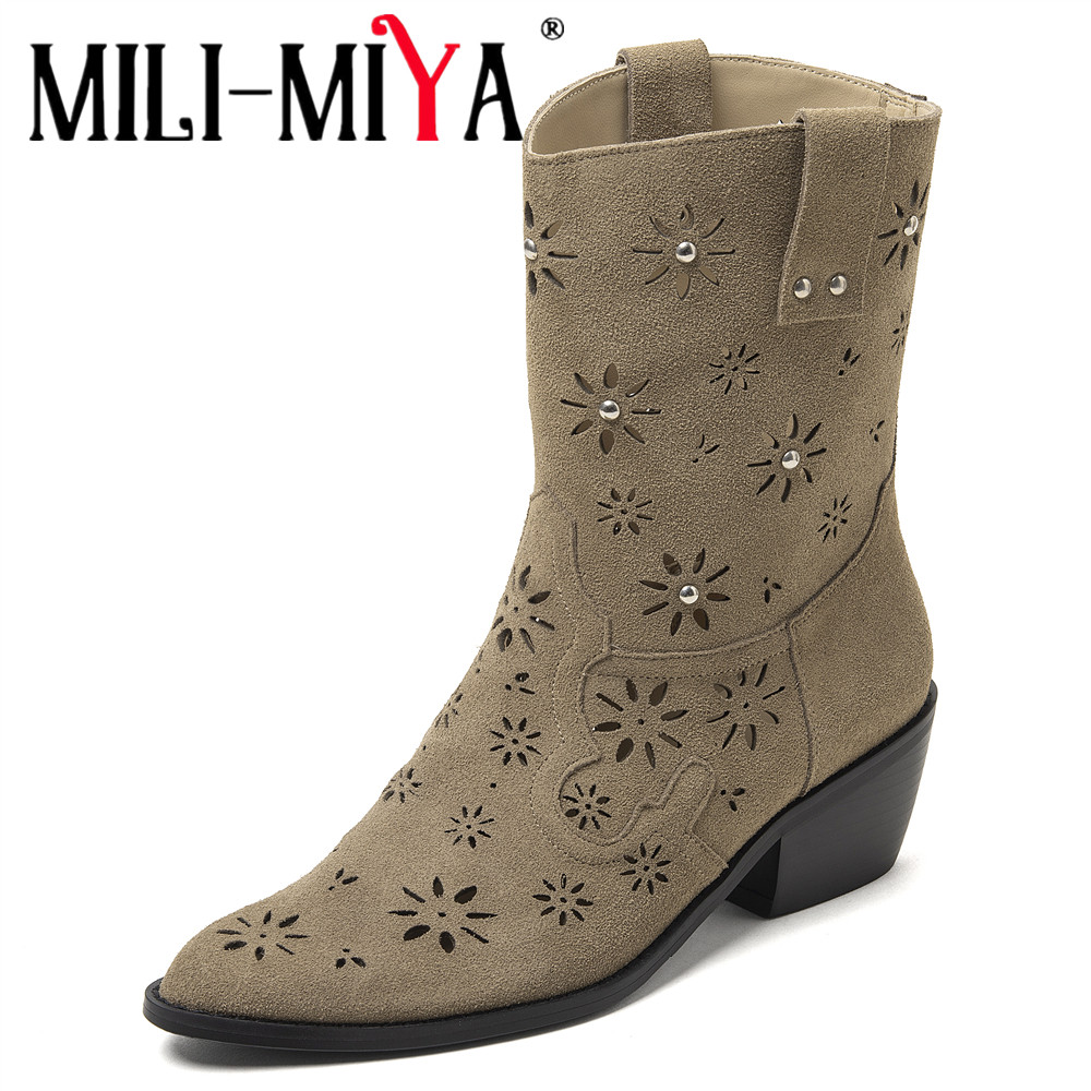 Leather Work Outfit - أحذية MILI-MIYA 2026 النسائية الغربية على