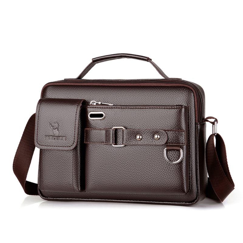 العلامة التجارية الرجال حقيبة  - مراجعة Leather Work Handbag وسعره