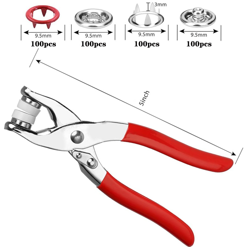 100 مجموعات المفاجئة كماشة الت - مراجعة Snap Fastener Setter وسعره