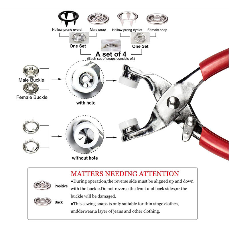 100 مجموعات المفاجئة كماشة الت - مراجعة Snap Fastener Setter وسعره