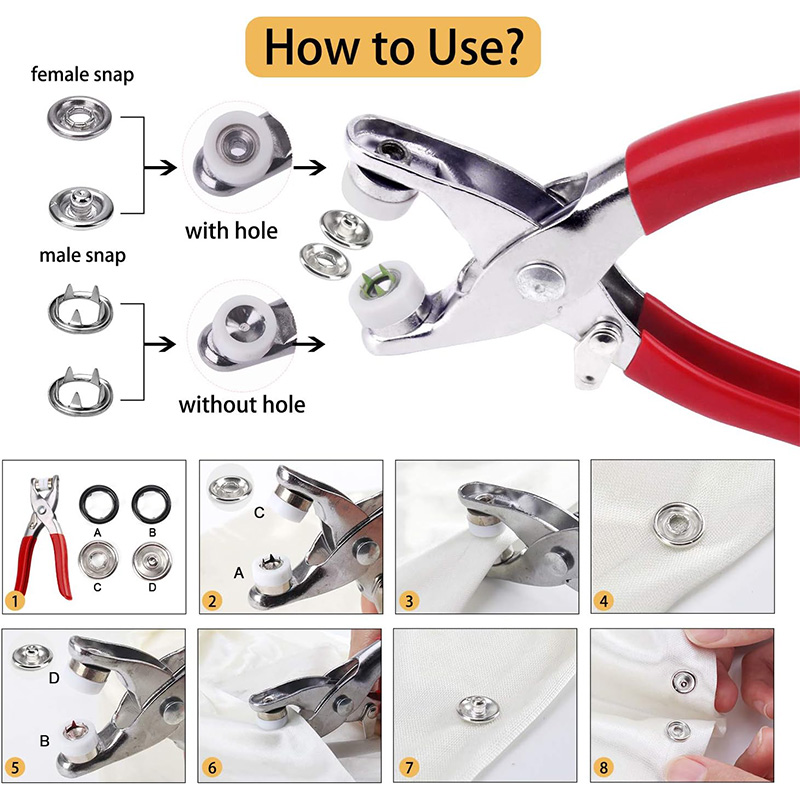 100 مجموعات المفاجئة كماشة الت - مراجعة Snap Fastener Setter وسعره
