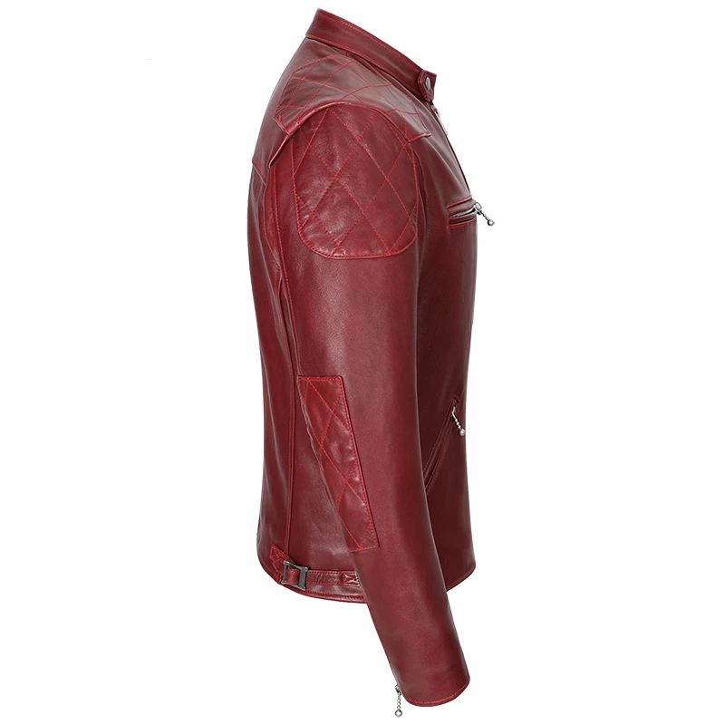 100% حقيقية لينة جلد الغنم الم - مراجعة Leather Work Jacket وسعره