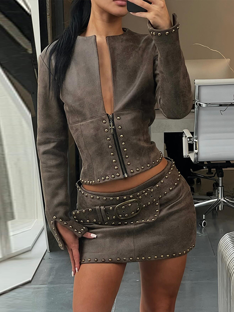 طقم نسائي عصري من قطعتين: جاكي - مراجعة Leather Work Jacket وسعره