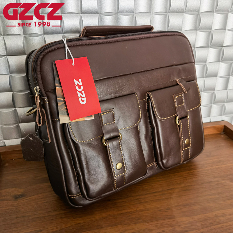 حقيبة يد رجالية GZCZ للعمل وال - مراجعة Leather Work Handbag وسعره
