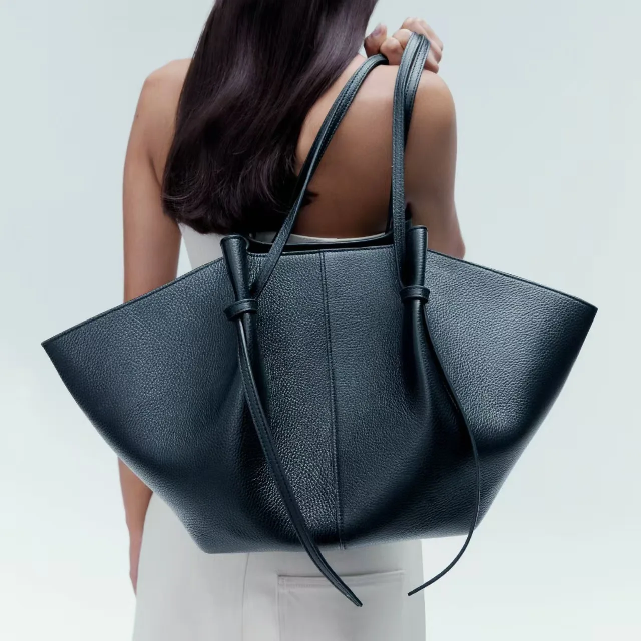 حقيبة كتف نسائية جلدية كبيرة ا - مراجعة Leather Work Handbag وسعره
