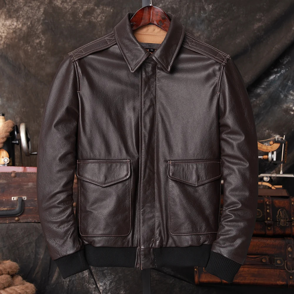 سترة طيار A2 من الجلد الطبيعي  - مراجعة Leather Work Jacket وسعره