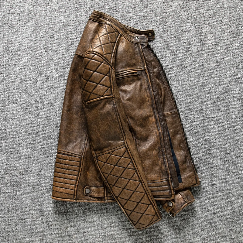 جاكيت جلد رجالي عتيق باللون ال - مراجعة Leather Work Jacket وسعره