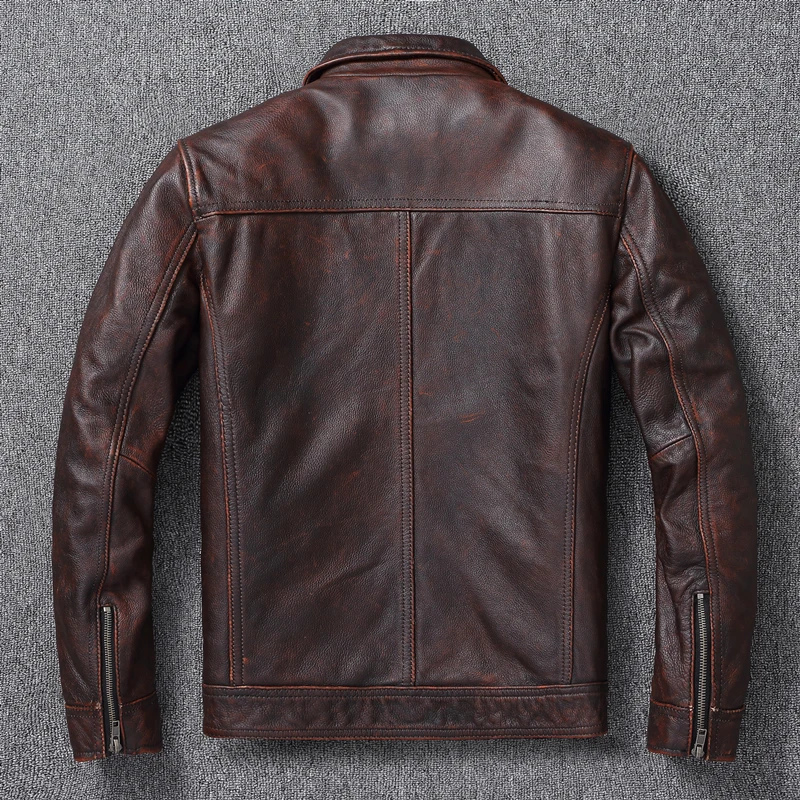 جاكيت رجالي من الجلد الأصلي ال - مراجعة Leather Work Jacket وسعره