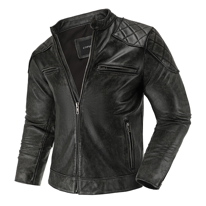 سترة جلدية الرجعية للرجال ، بد - مراجعة Leather Work Jacket وسعره