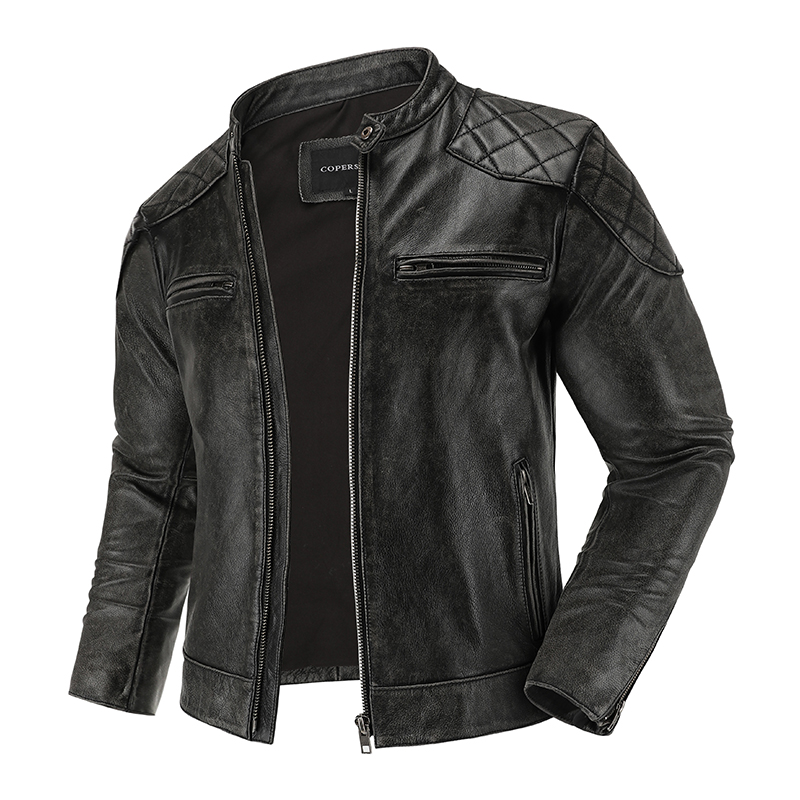 سترة جلدية الرجعية للرجال ، بد - مراجعة Leather Work Jacket وسعره